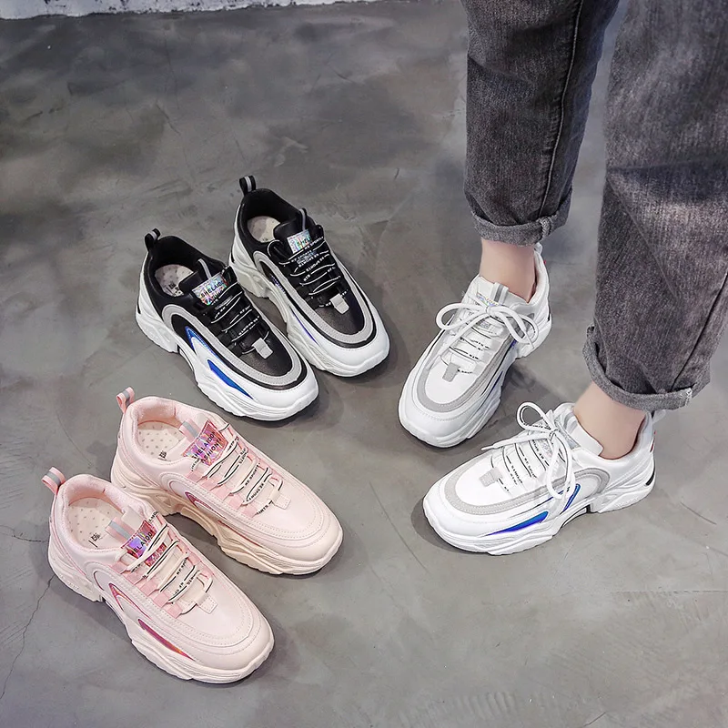 2020 г. популярная повседневная обувь женские кроссовки на массивном каблуке