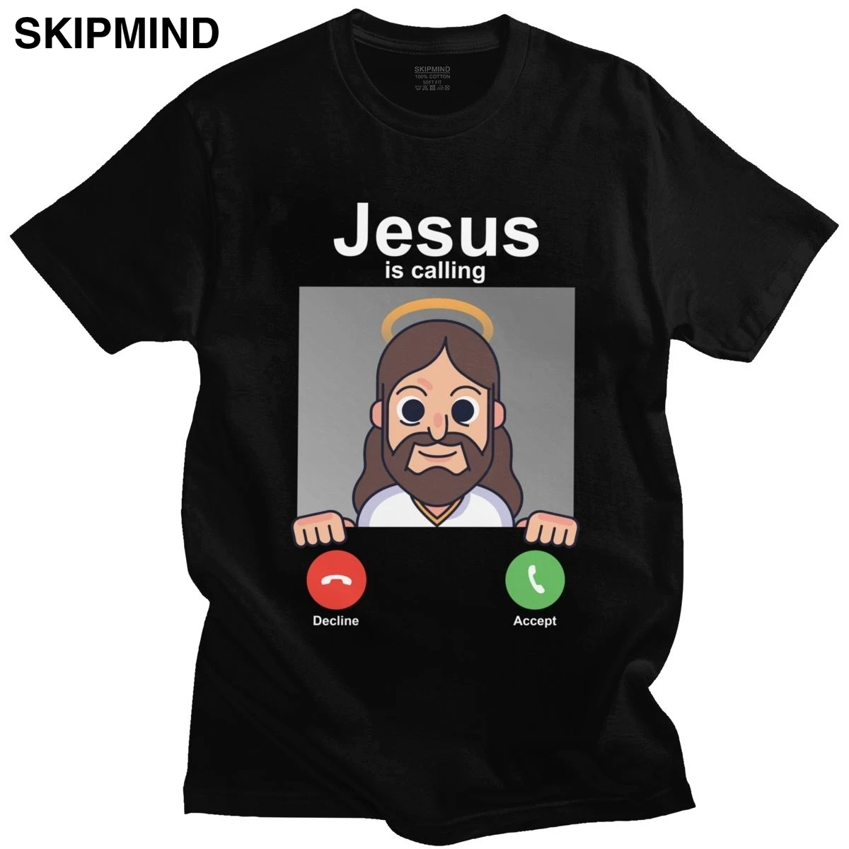 Christianity Church Faith T-shirt Men Short Sleeved God Believer Gift Funny Christian Jesus Is Calling T Shirt Casual Cotton Tee | Мужская
