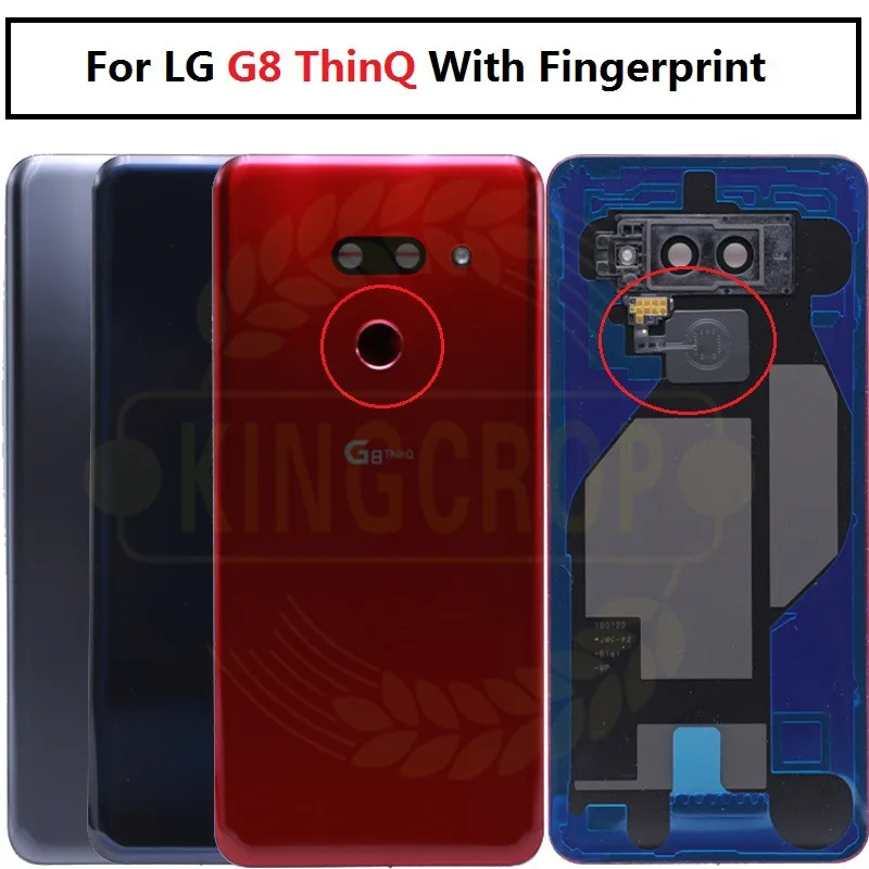 Для LG G8 ThinQ Крышка батарейного отсека двери G820 G820N G820QM7 LMG820UM2 задняя крышка корпуса с пластыревый заменитель части