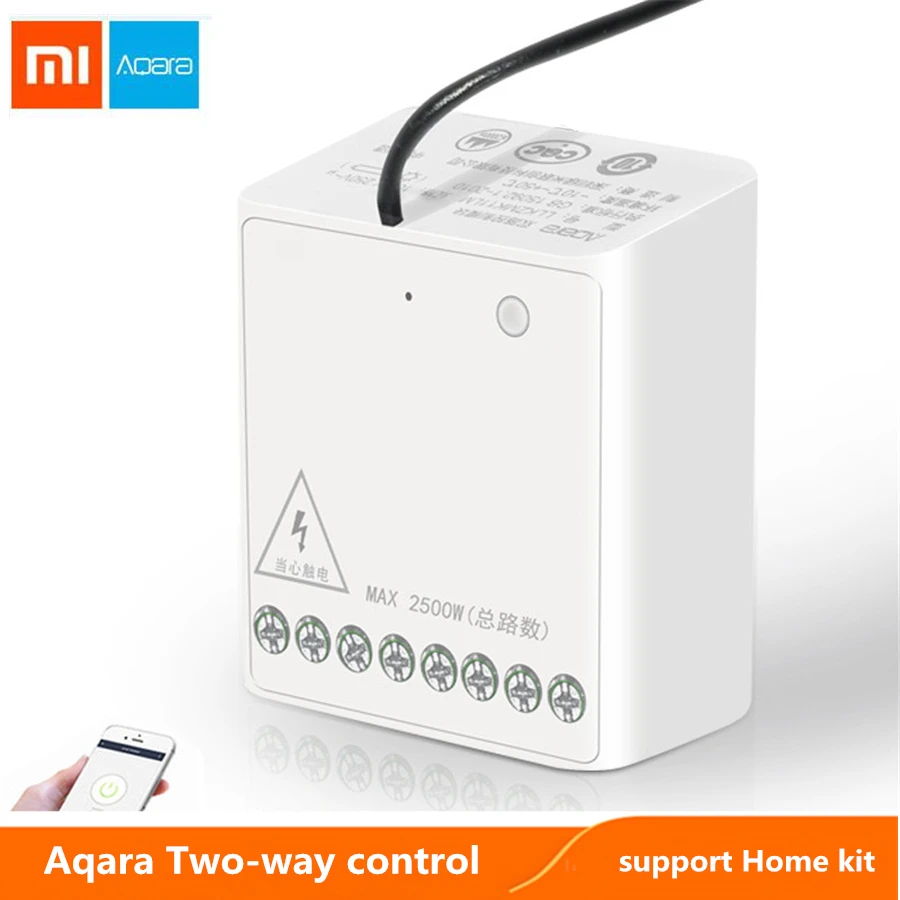 Двухполосный модуль управления Xiaomi Mijia Aqara, беспроводной релейный контроллер, 2 канала, работает для умного дома, Mijia APP, домашний комплект
