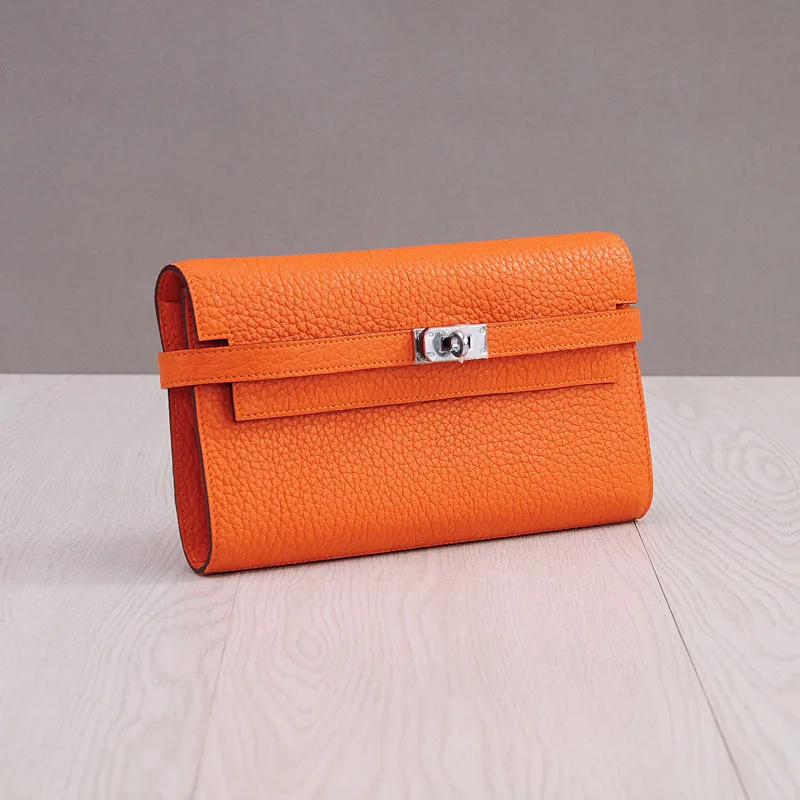 100% Real Leather Wallet Women Famous Brand Luxury Designer Wallets Ladies Purse Female Genuine Clutch | Багаж и сумки
