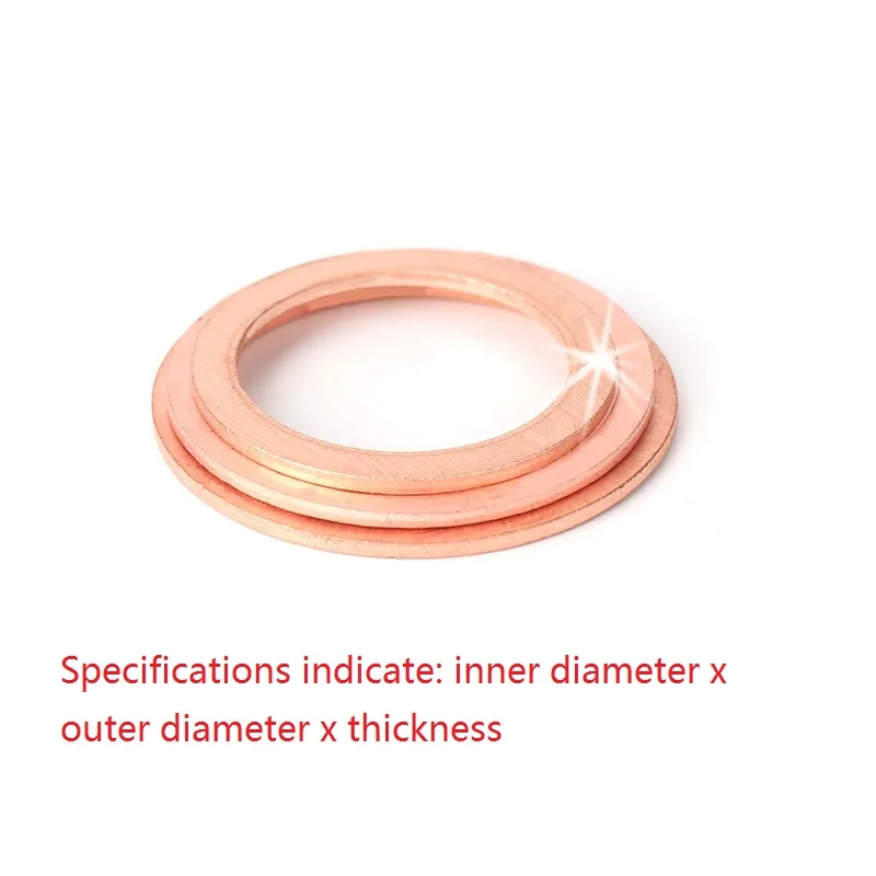 

Copper gasket flat gasket washer copper meson marine gasket car mat M6M7M8M10M12M13M14M16M18M20M22M24M26 Thickness 2mm