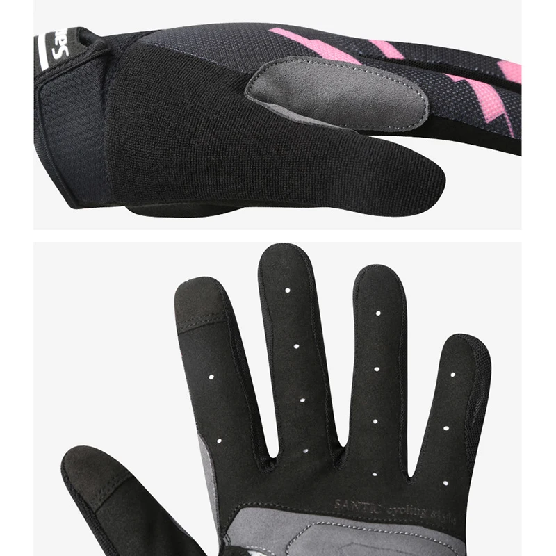 Santic велосипедные перчатки полный палец женские спортивные MTB дорожные дышащие велосипедные перчатки анти-шок велосипедные перчатки Guantes Ciclismo