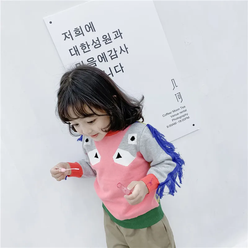 

Bradypod Dad 2019 Autumn Clothing Men And Women Children Double Layer Sweater Cotton Baby Pony Cartoon Knitted Jacket