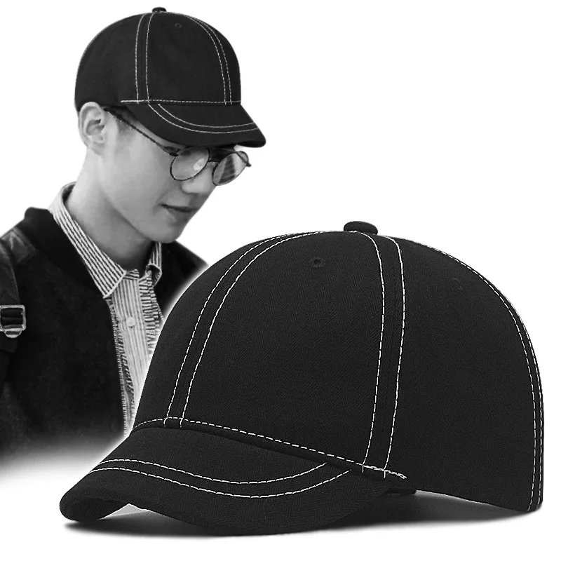 2021 Men's Fashion Hats Short Brim Baseball Caps Equestrian Cap Big Bone Causal Top Quality Cotton Hat Male Plus Size