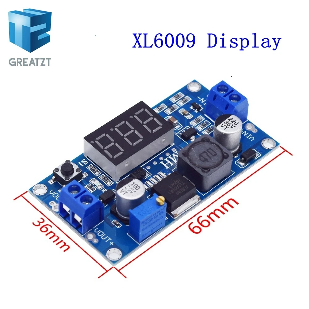 GREATZT 1 шт. повышающий понижающий DC-DC Регулируемый понижающий преобразователь XL6009 модуль питания 20 Вт 5-32 В до 1,2-35 в