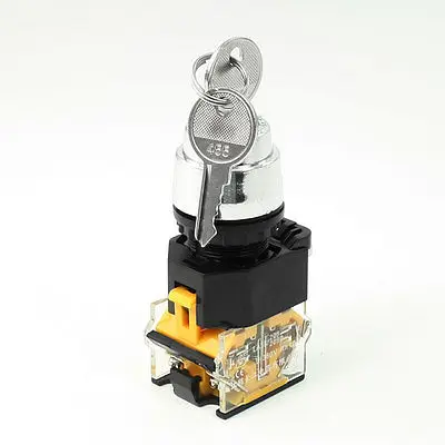

AC380V Three 3 Position Panel Mount Rotary Selector Select Switch Key Lock