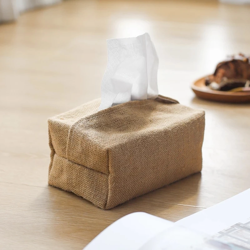 Linen Fabric Tissue Case Cover Box Holder Rectangle Container Home Car Towel Napkin Papers Bag Pouch Chic Table Decoration | Дом и сад