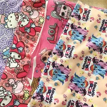 Радуга маленькая девочка пони Мелодия ластичность вязать хлопок ткани лоскутное DIY Одежда для девочек материал сшитая шляпа футболка