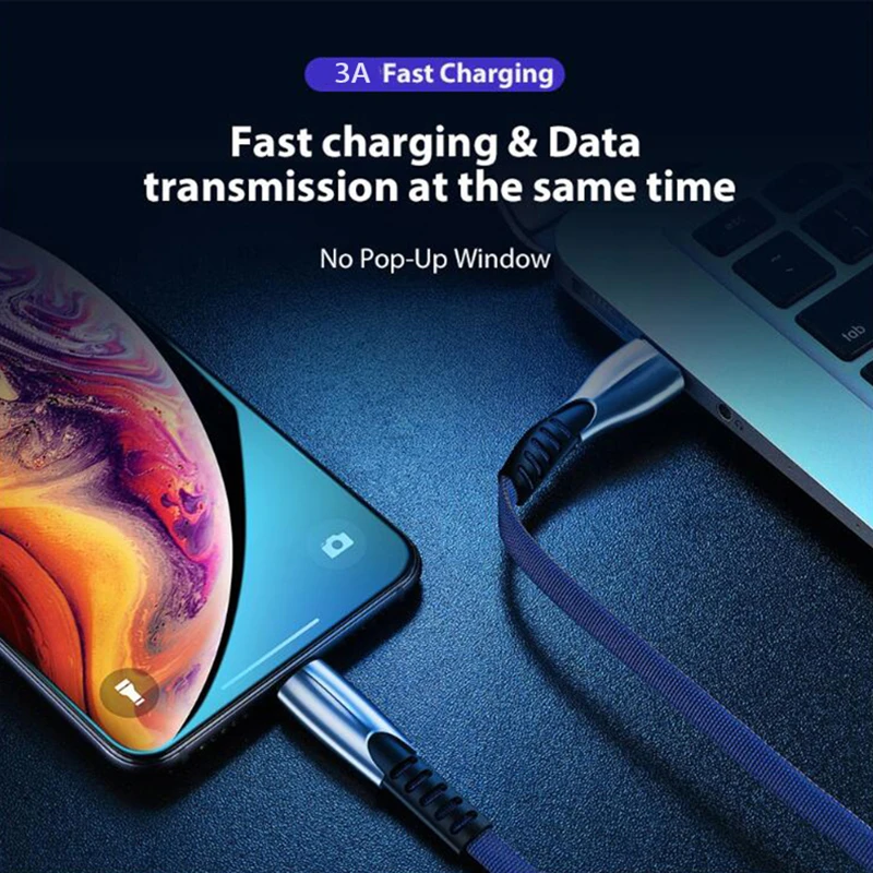 3A Micro USB кабель для передачи данных, кабель для быстрой зарядки, шнур для зарядки iPhone 7 X samsung S9 Xiaomi huawei type C USBC кабели для мобильных телефонов