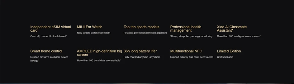 Новейшие оригинальные часы Xiaomi могут звать независимый интернет/стресс, сон, мониторинг энергии тела/36 ч длительный срок службы батареи