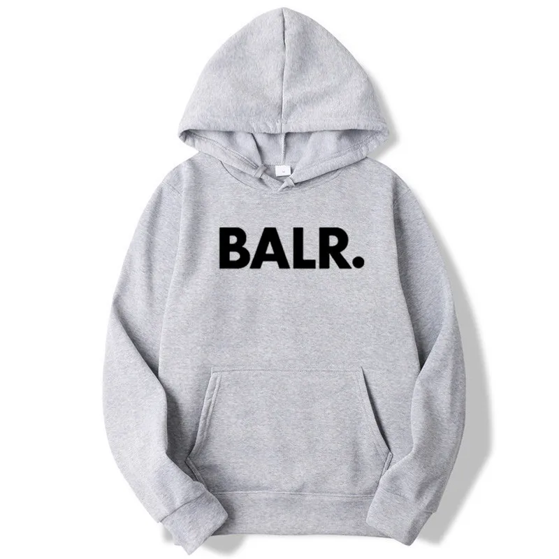 BALR/толстовка с принтом для мужчин и женщин; толстовки; сезон осень-зима; теплая толстовка с капюшоном; модные повседневные толстовки с капюшоном; Sudadera Hombre - Цвет: P3  Gray And Black