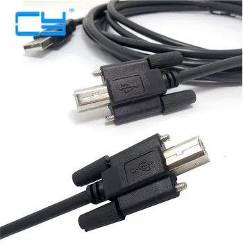 

USB 2.0 1M 1.5M 3M 5M Type A to USB B date Cable Cord with Screw holes Connector For Printer Hard disk box Scanner HUB 10FT