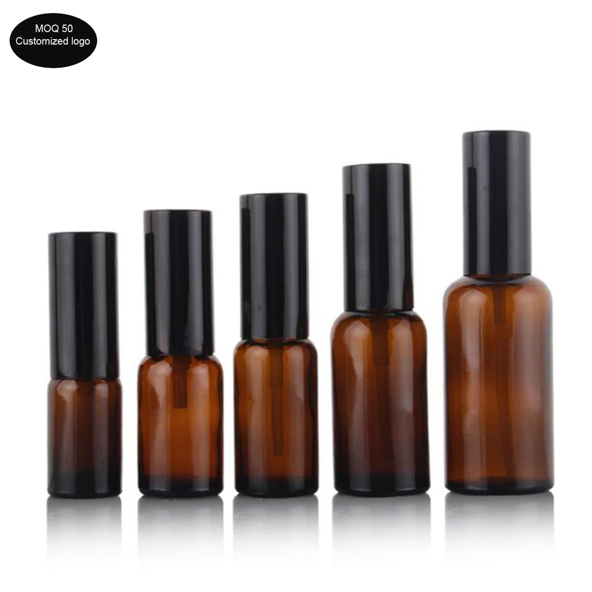 

10ml 15ml 20ml 30ml 50ml Brown dark spray glass bottles cosmetic pump bottle amber lotion bottle used for Cosmetic packing
