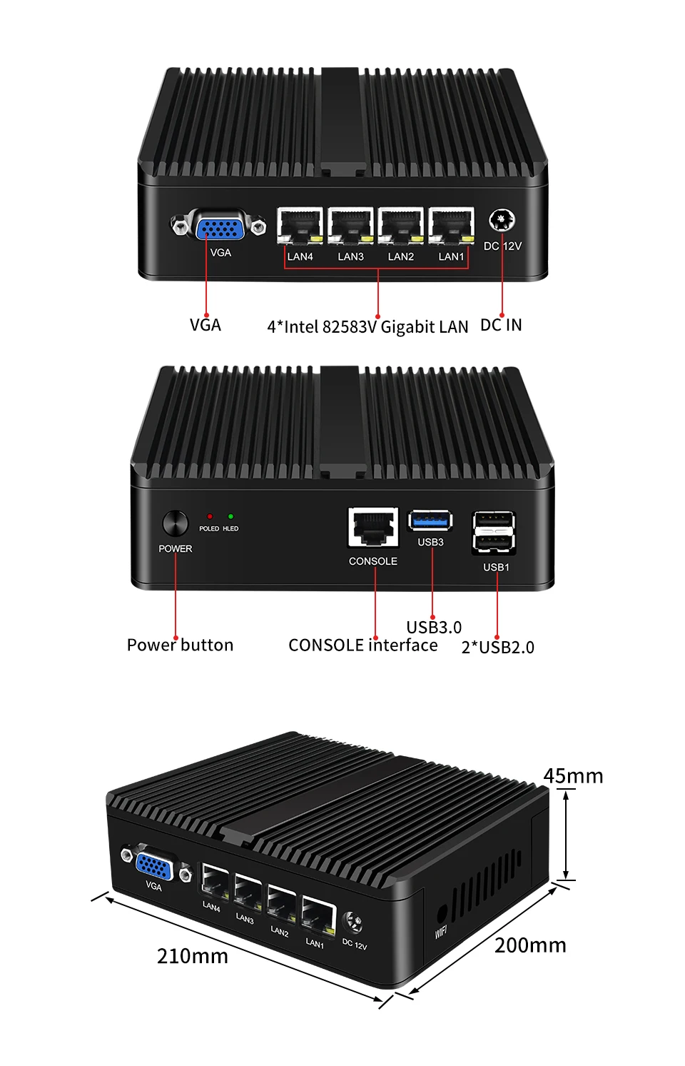 J1900 Soft Router Mini PC with 4 LAN, HDMI, VGA, Pfsense, Linux – Industrial Computer for VPN, Firewall, Gaming, and Office Networking. Description Image.This Product Can Be Found With The Tag Names Cheap Mini PC, Computer Office, High Quality Computer Office, Mini pc