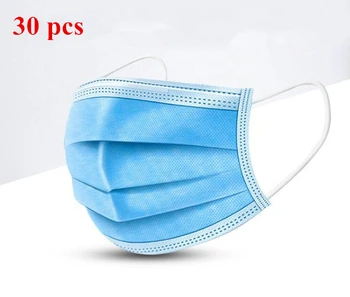 

30 pcs Anti-pollution 3-ply melt-blown Non-woven fabric disposable respirator disposable face mask