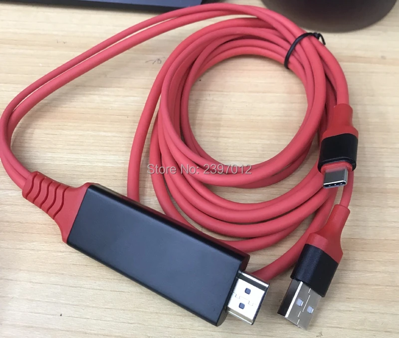 50 шт. 2 м HDMI type-C HD tv Кабель-адаптер 4K 1080P 3 в 1 HD tv MHL HDMI видео кабель для iPhone samsung Galaxy S8 к проектору/телевизору