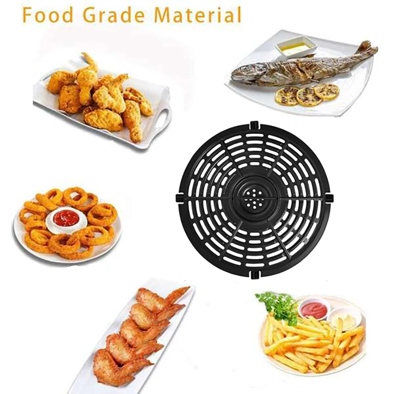 Air Fryer Replacement Parts for Power XL 5qt Air Fryer, 8.7'' Non-Stick Air Fryer Accessories Replacement Tray Grill Pan Rack Crisper Plate Grill