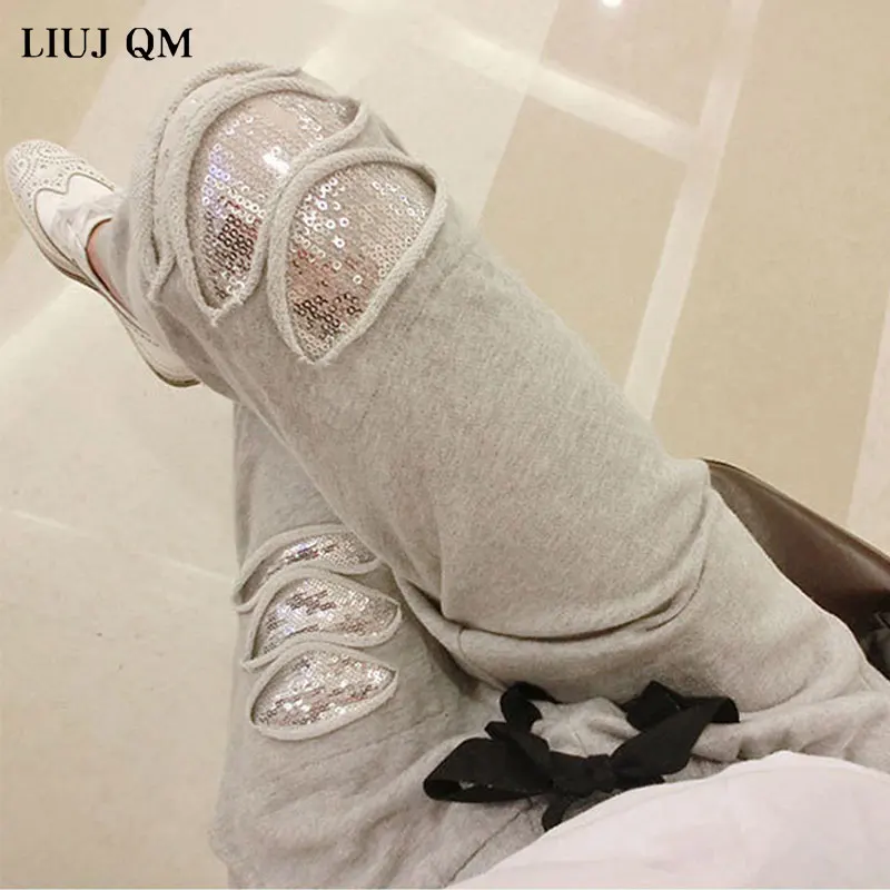 2024 New Autumn Increase Size Harlan Pants Women Stretch Sequins Casual Pants Female belt vintage high waist harlan jeans women new students korean fashion all match female loose boyfriend denim pants womens