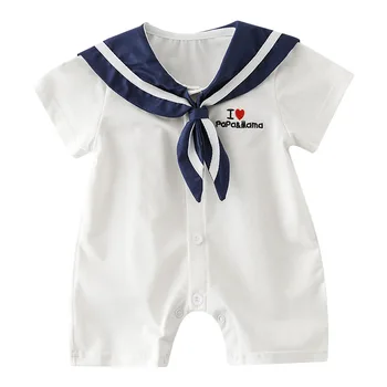 

2020 Summer Baby Cute Sailor Collar Short-Sleeved Romper