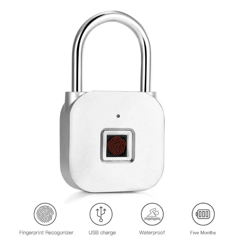 USB замок с отпечатком пальца, цинковый сплав, 3,7 в, перезаряжаемый электронный замок для дома, офиса, без ключа, водонепроницаемый, смарт-дверь, оборудование
