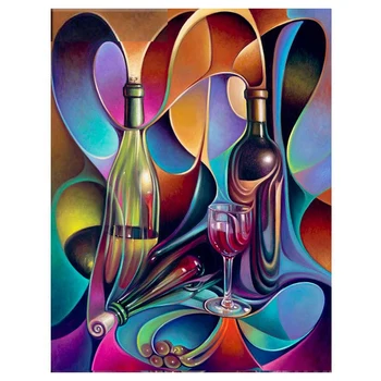 

Diy Diamond Embroidery Abstract Bottle Round Diamond Painting Cross Stitch Full Crafts Kits For Needlework