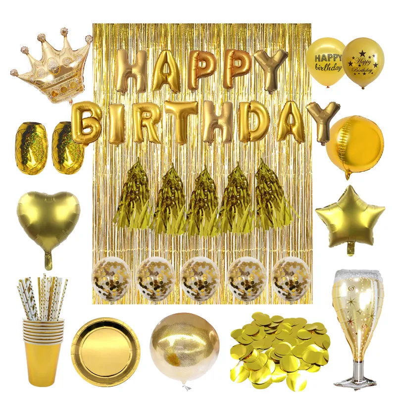 Chicinlife 18 день рождения украшение золото с днем рождения номер шар юбилей для взрослых 18 лет принадлежности для дня рождения