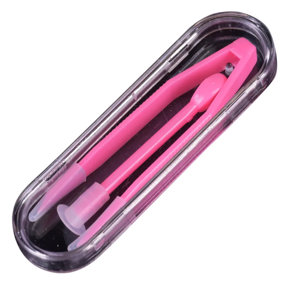 2 Sets Eye Care Transparent typeContact Lenses Plastic Tweezers Straw Lenses Box Accessories Tangible glasses case - Цвет: Светло-зеленый