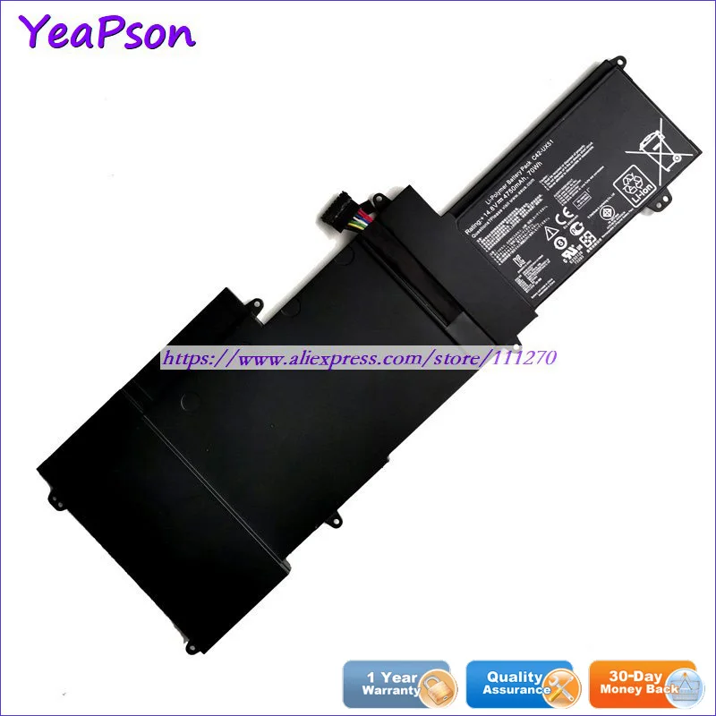 Yeapson C42 UX51 14 8 V 4750 мА/ч 70Wh Аккумулятор для ноутбука Asus UX51VZ 1A U500VZ серии ноутбук