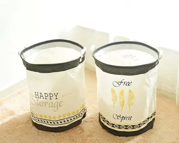 

Cotton Linen Picnic Laundry Basket Hamper Foldable Large Dirty Clothes Storage Bucket Folding Kids Room Toys Organizer