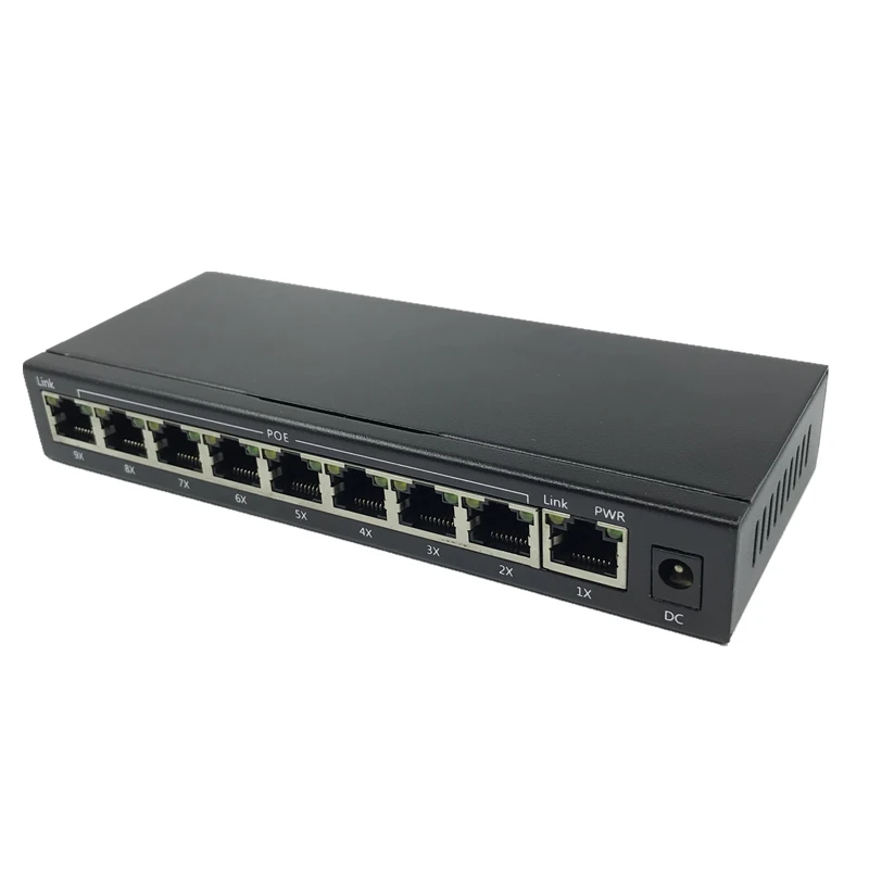 ANDDEAR-10/100 Мбит/с rj45 переключатель poe 802.3af 9 poort voeding 15,5 Вт voor ip камера NVR ip telefoon wifi точка доступа poe коммутатор