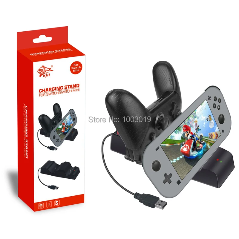 Зарядное устройство с двумя зарядными станциями для Nintendo Switch Lite консоль для Ns Switch Pro контроллер зарядное устройство с usb-кабелем type-C