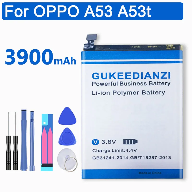 GUKEEDIANZI Mobile Phone Lithium Polymer Replacement 3900mAh High Capacity Strong Endurance Battery BLP601 For OPPO A53 A53t