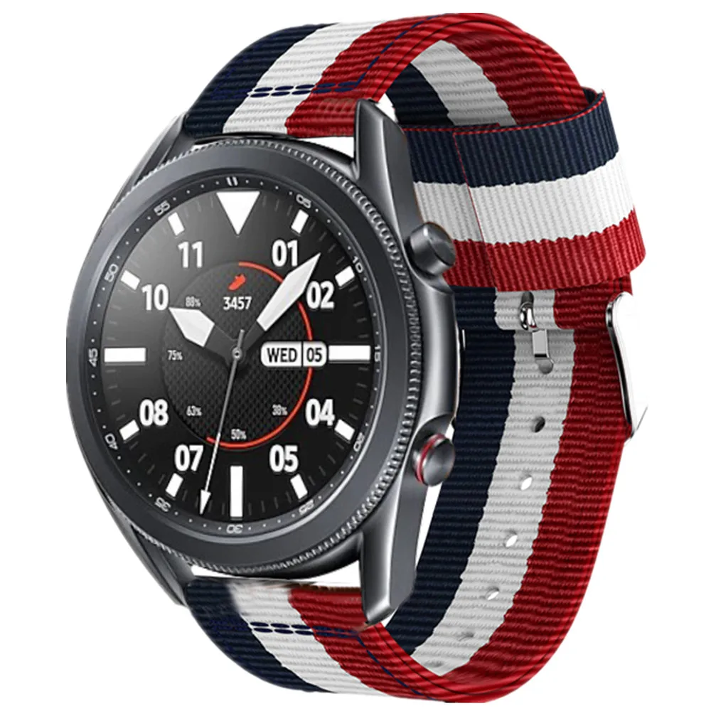 Ремешок нейлоновый для Samsung Galaxy Watch 4 Classic 46 мм/Active 2 40 мм 44 спортивный браслет Gear S3
