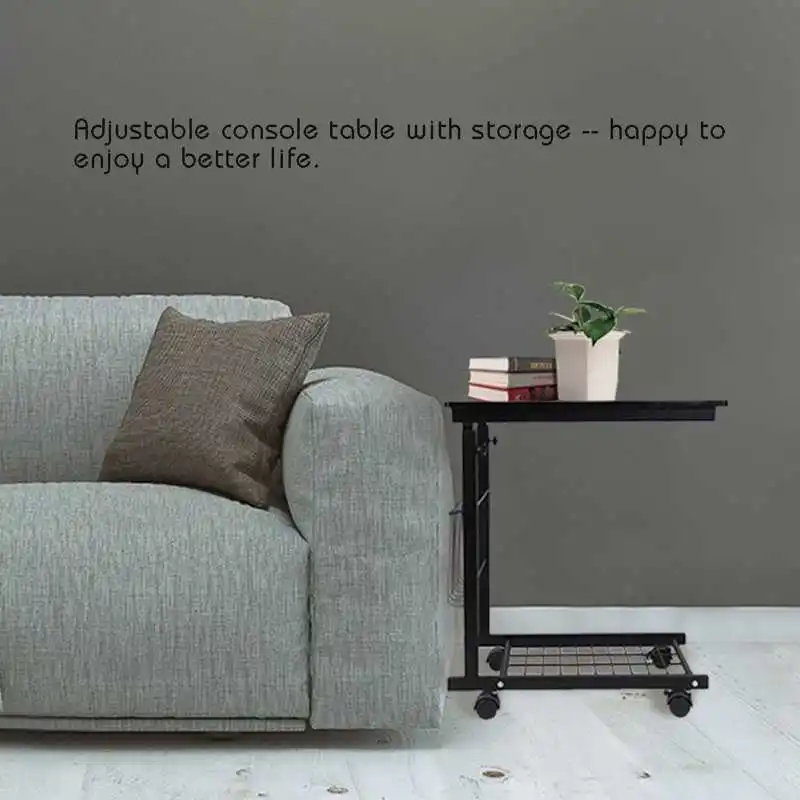 Height Adjustable Desk with Detachable Wheels Sofa Side End Table Home Furniture |