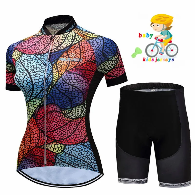 Short sleeve Set 2 Новинка года; Детский комплект из Джерси для велоспорта с короткими рукавами детская одежда для велосипеда Ropa Cilismo; одежда для велоспорта Одежда для девочек go pro - Цвет: Short sleeve Set 2