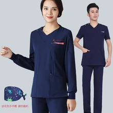 Best Price Male and female nurses long and short sleeved elastic operating clothes oral hospital cosmetic plastic surgeon work clothes Best Price Male and female nurses long and short sleeved elastic operating clothes oral hospital cosmetic plastic surgeon work clothes
