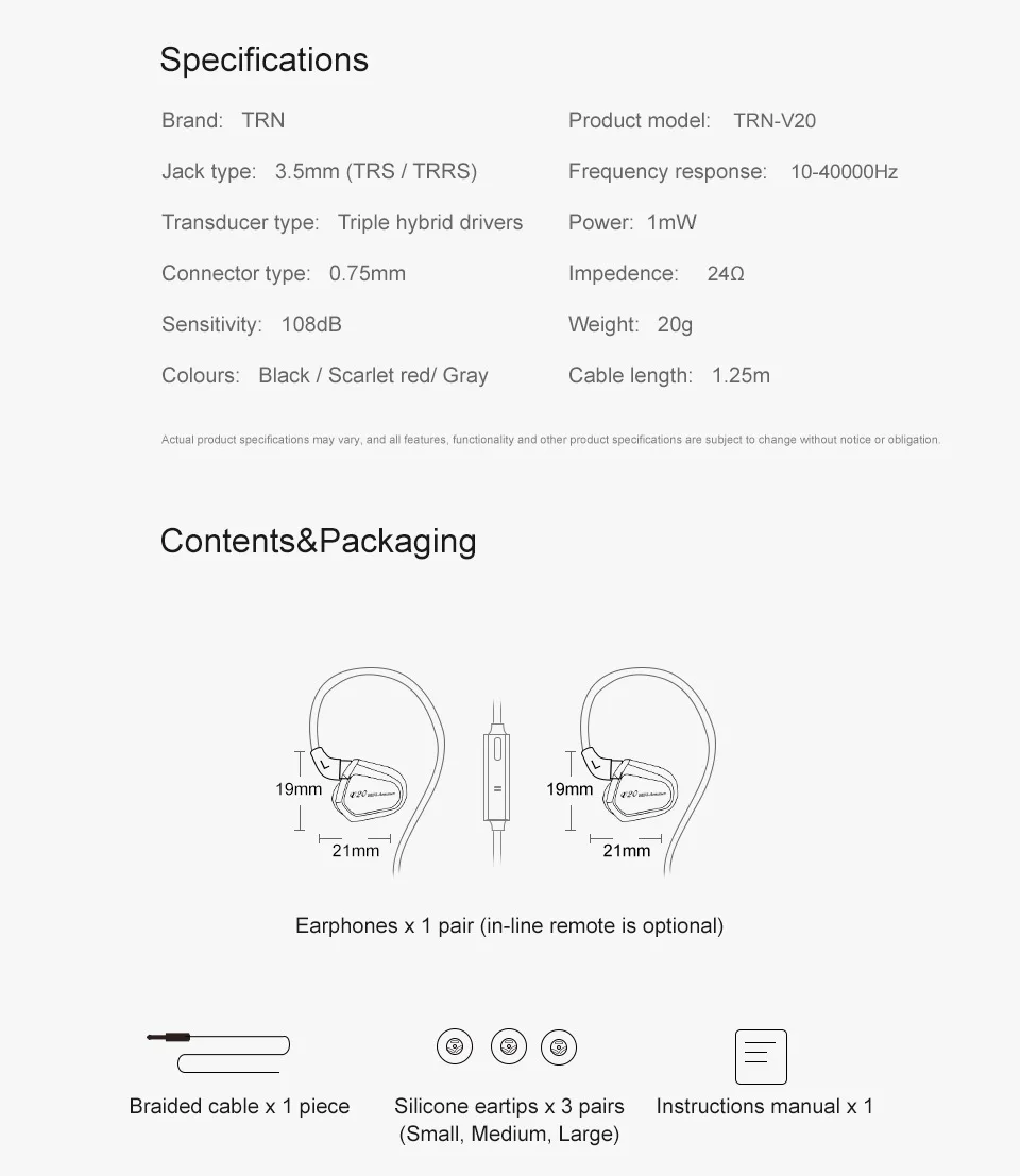 AK TRN V20 DD+ BA гибридные наушники в ухо HIFI DJ монитор для бега спортивные наушники ушные затычки 2PIN кабель TRN V80/V30/BT20/X6