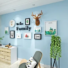 Скандинавская рамка креативная фото стена гостиная лося растение для украшения стен твердая деревянная фоторамка настенная комбинация