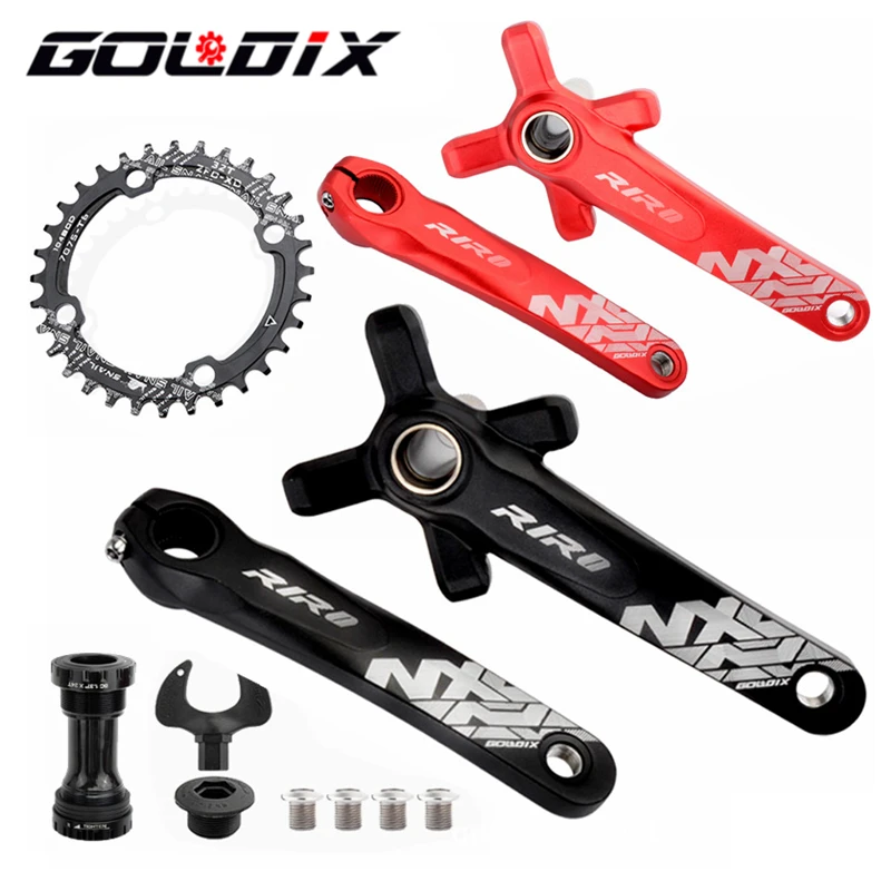 

GOLDIX Mountain Bike Crankset Hollow Integrated 104BCD 170mm175mm Crank Bicycle Crankset 32T/34T/36T/38T/40T Wide Narrow Cranks