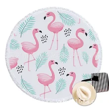 Пляжное полотенце с рисунком Фламинго из чистого волокна с кисточками пляжное полотенце с принтом пляжное полотенце