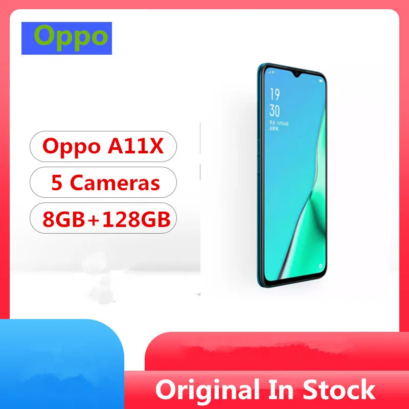 

In Stock Oppo A11X 4G LTE Cellular Phone Snapdragon 665 Android 9.0 6.5" 1600X720 8GB RAM 128GB ROM 48.0MP 5000Mah Fingerprint