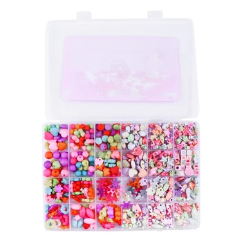 

Cartoon Beads DIY Handmade Beads Colorful Beads Toy DIY Jewelry Accessories (24 Grids, About 580pcs)