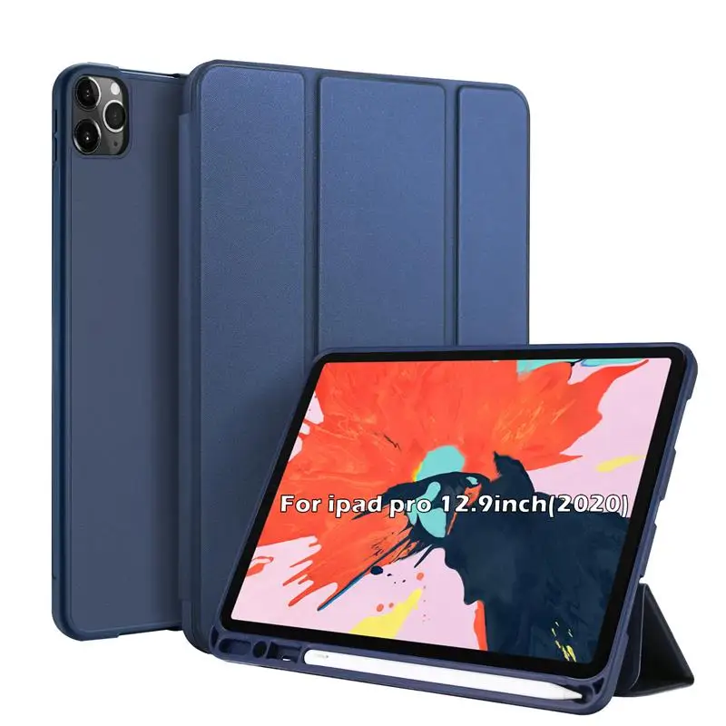 

Cover for iPad Pro 12.9 Case 2020 with Pencil Holder Smart Wake Sleep Leather Tablet Anti-fall Case for iPad Pro 2020 12.9 Case