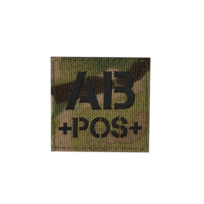 8 Тип крови инфракрасный в темноте патч A+ B+ O+ AB+ POS положительный ИК патч обратный CP военный боевой патч значок с петлей - Цвет: 8