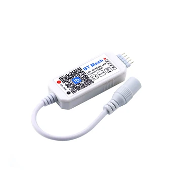 

Wireless Bluetooth RGB RGBW LED Mesh Controller Dimmer DC 12V 24V 16 Million Colors Voice App Timer Music Group Sync Controller