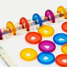 12 шт 28 мм в форме сердца пластиковое кольцо Пряжка Грибное отверстие вкладыш блокнот цветной пластик любовь диск персик сердце кнопка