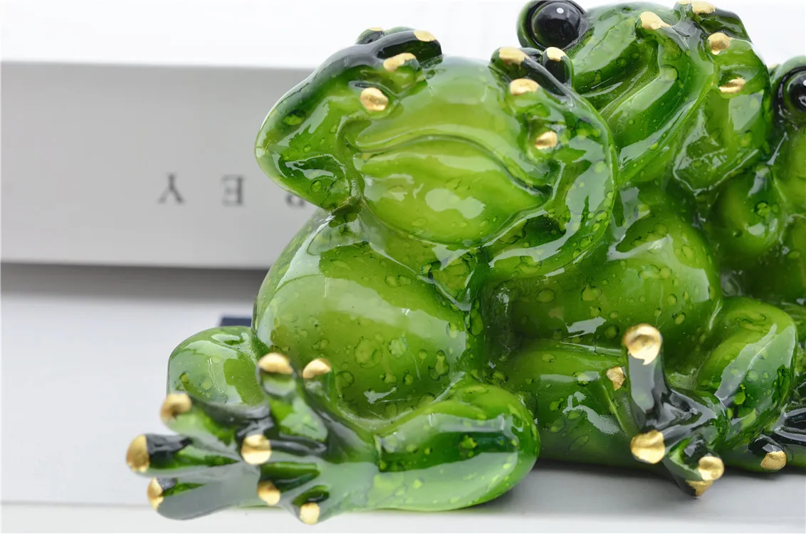 MYBLUE Kawaii Dont Talk Dont Listen Dont Look Frog Figurine Miniature Fairy Garden Nordic Home Room Decoration Accessories