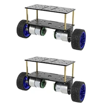 2x двухколесный привод 65 мм умный робот шасси автомобиля двигатель постоянного тока синий