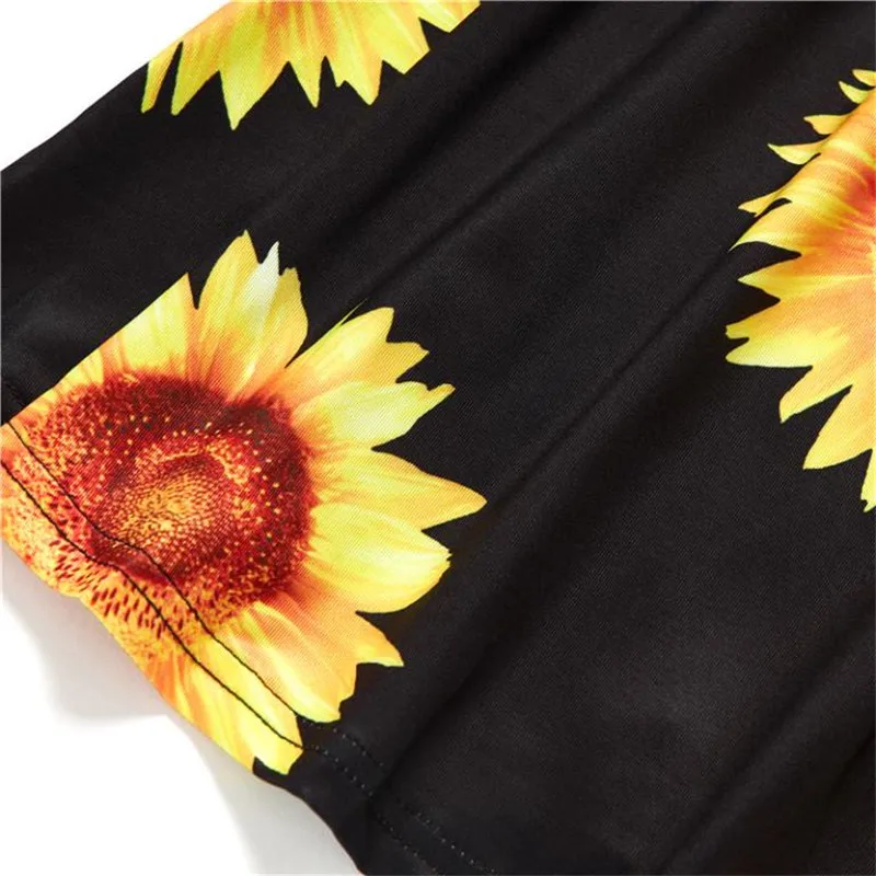 2020 Mother Daughter Dress Sun Flower Print Women Girls Kids Dress Family Look Matching Outfit Baby Romper Mommy and me Clothes